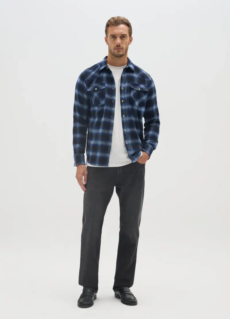 Camicia In Puro Cotone Multicolor Regular Fit A Quadri, Uomo, Multicolor