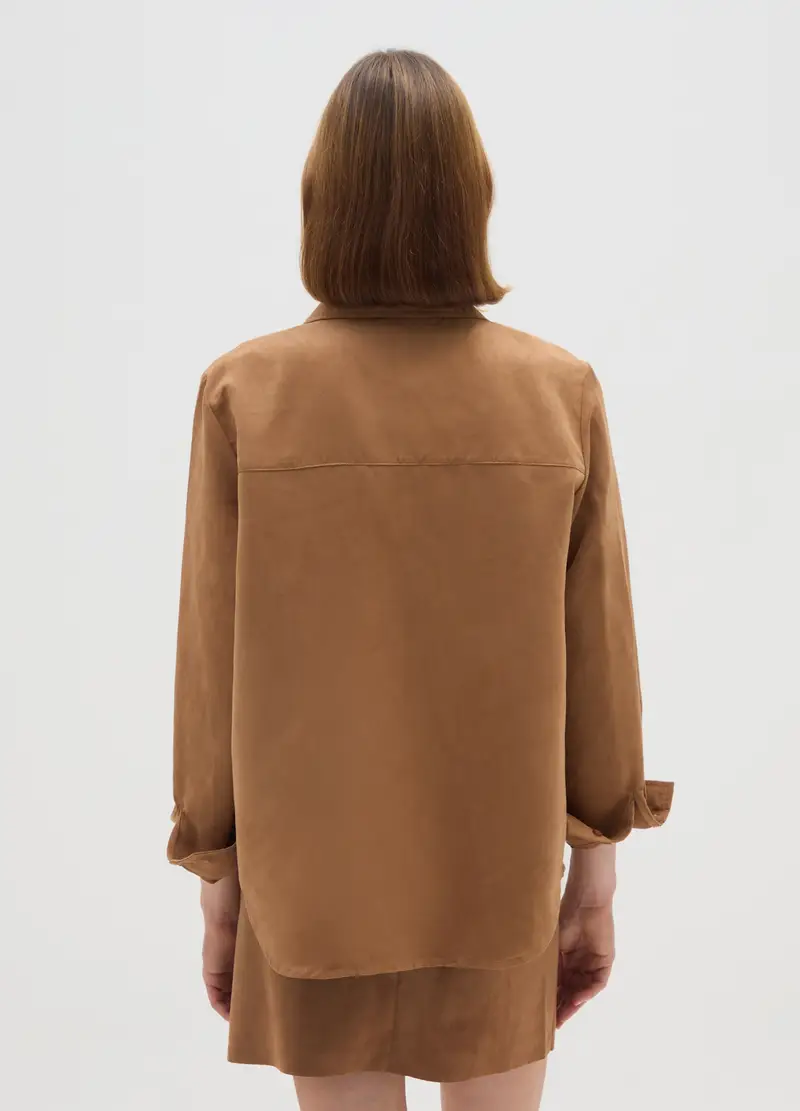 , Camicia Marrone Regular Fit, Donna, Marrone miniatura 3