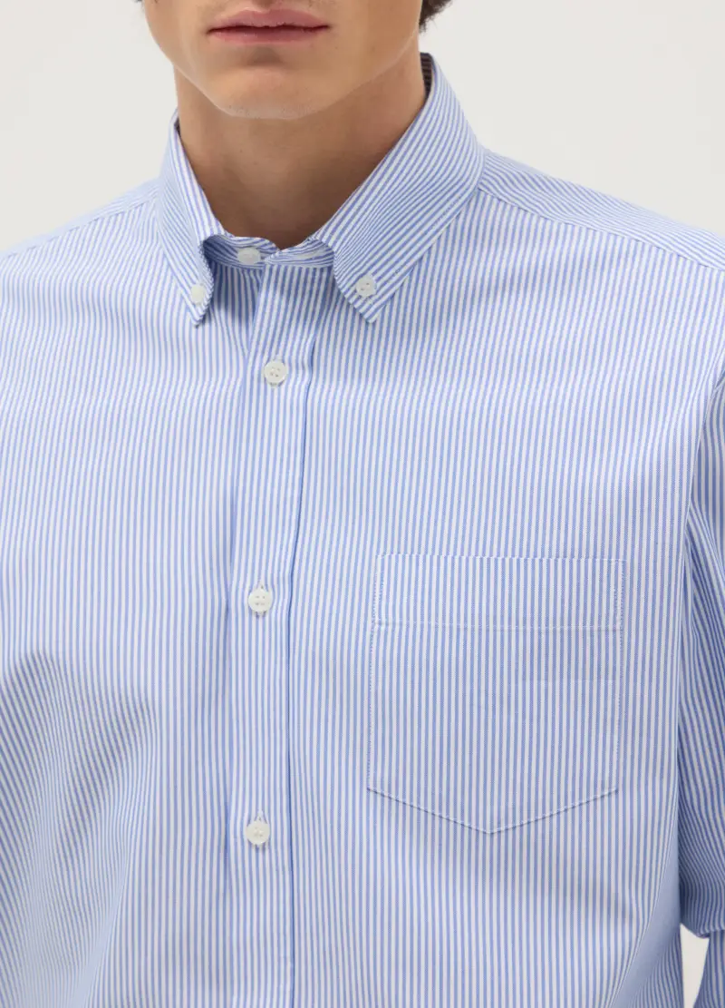 Camicia Multicolor A Righe In Misto Cotone Regular Fit Easy Iron, Uomo, Multicolor miniatura 2