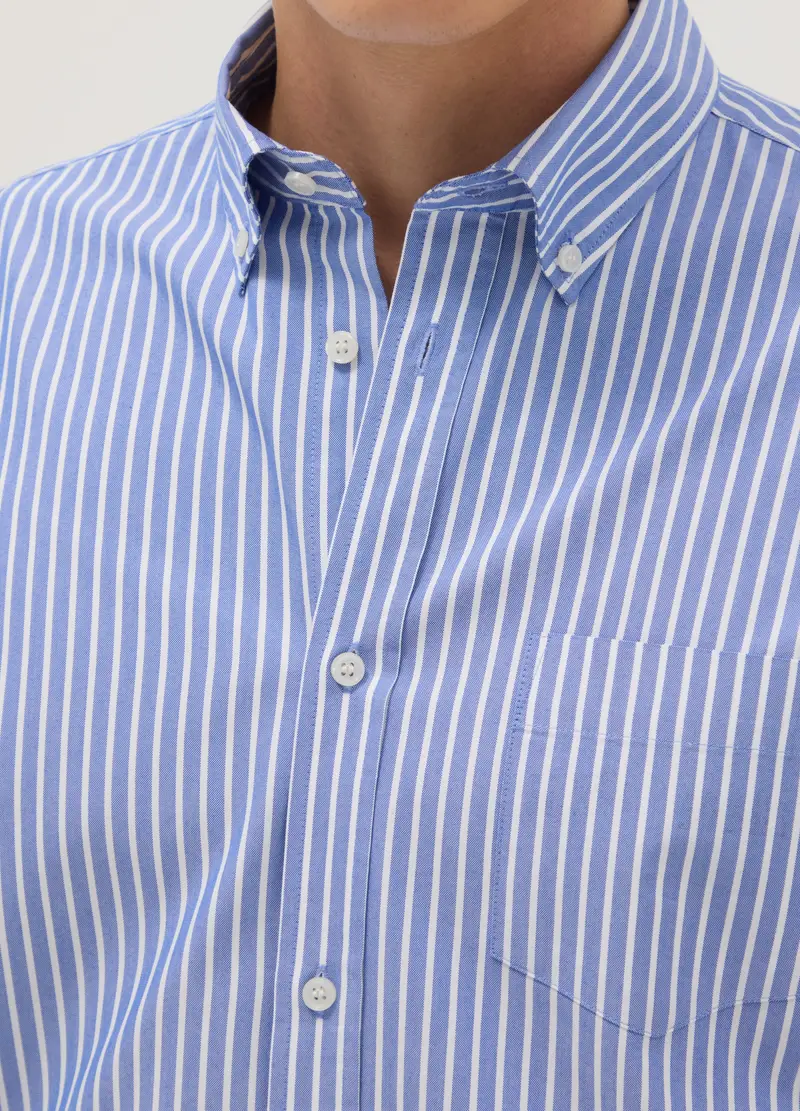 Ovs Camicia Multicolor A Righe In Misto Cotone Regular Fit Uomo miniatura 2