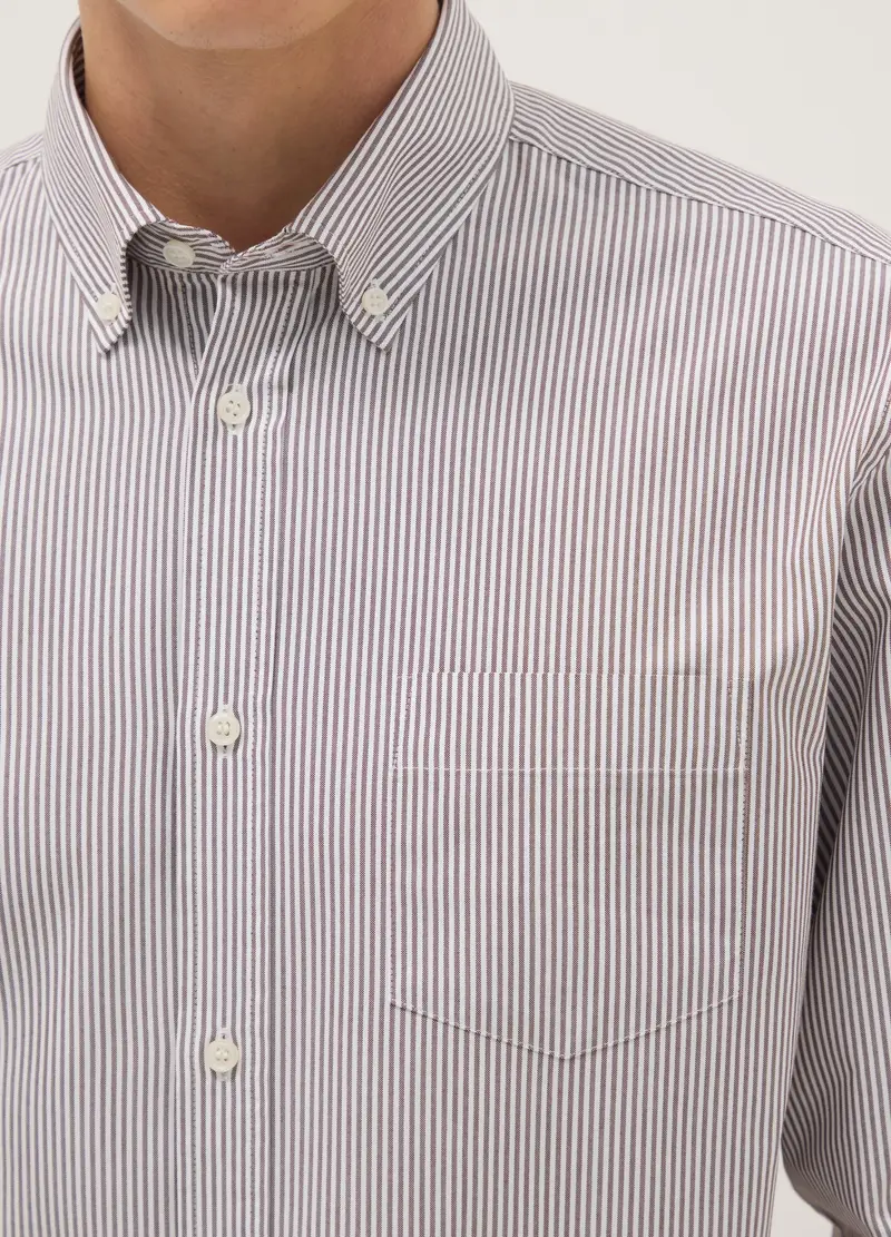 Camicia Multicolor A Righe In Misto Cotone Regular Fit, Uomo, Multicolor miniatura 2