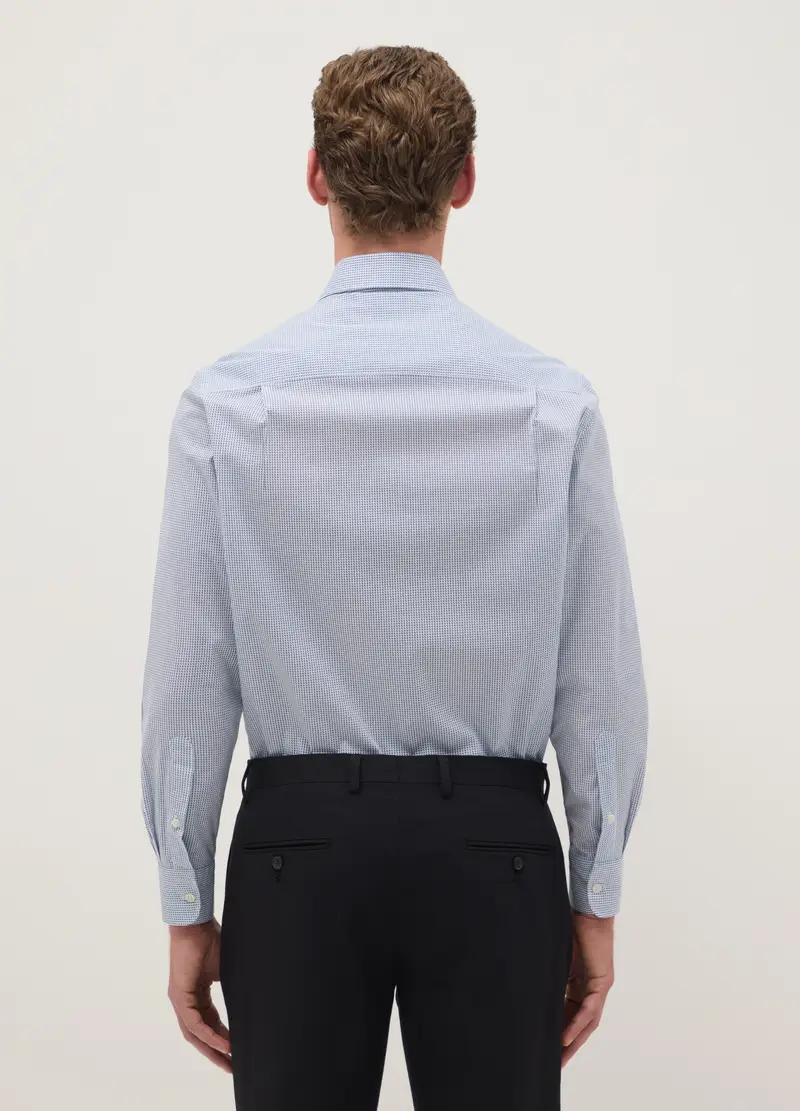 Camicia Multicolor Con Microquadri In Cotone Elasticizzato Regular Fit, Uomo, Multicolor miniatura 3