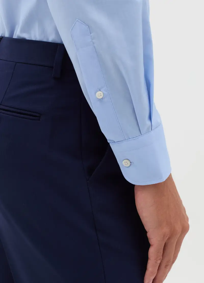 , Camicia Regular Fit Con Tasca, Uomo, Blu miniatura 3