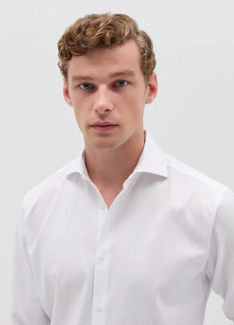 Camicia Regular Fit Easy Iron, Uomo, Bianco miniatura 2