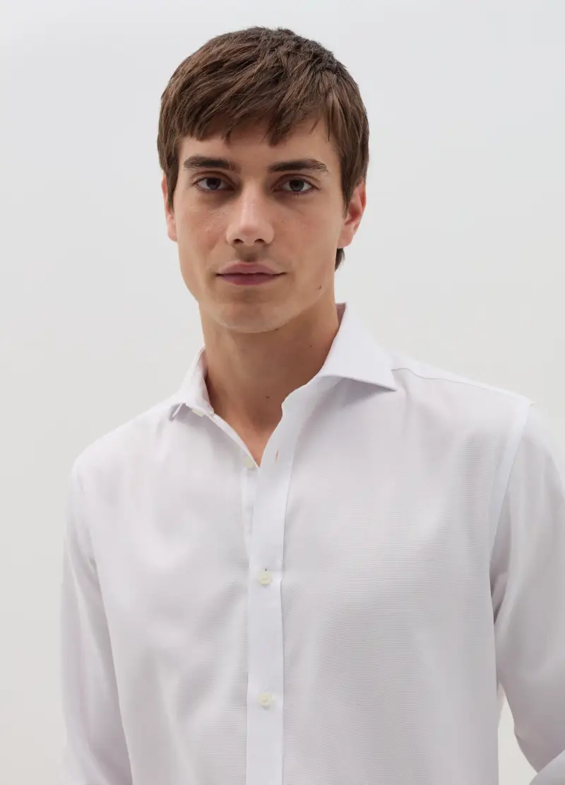 Camicia Regular Fit Easy Iron, Uomo, Bianco miniatura 3