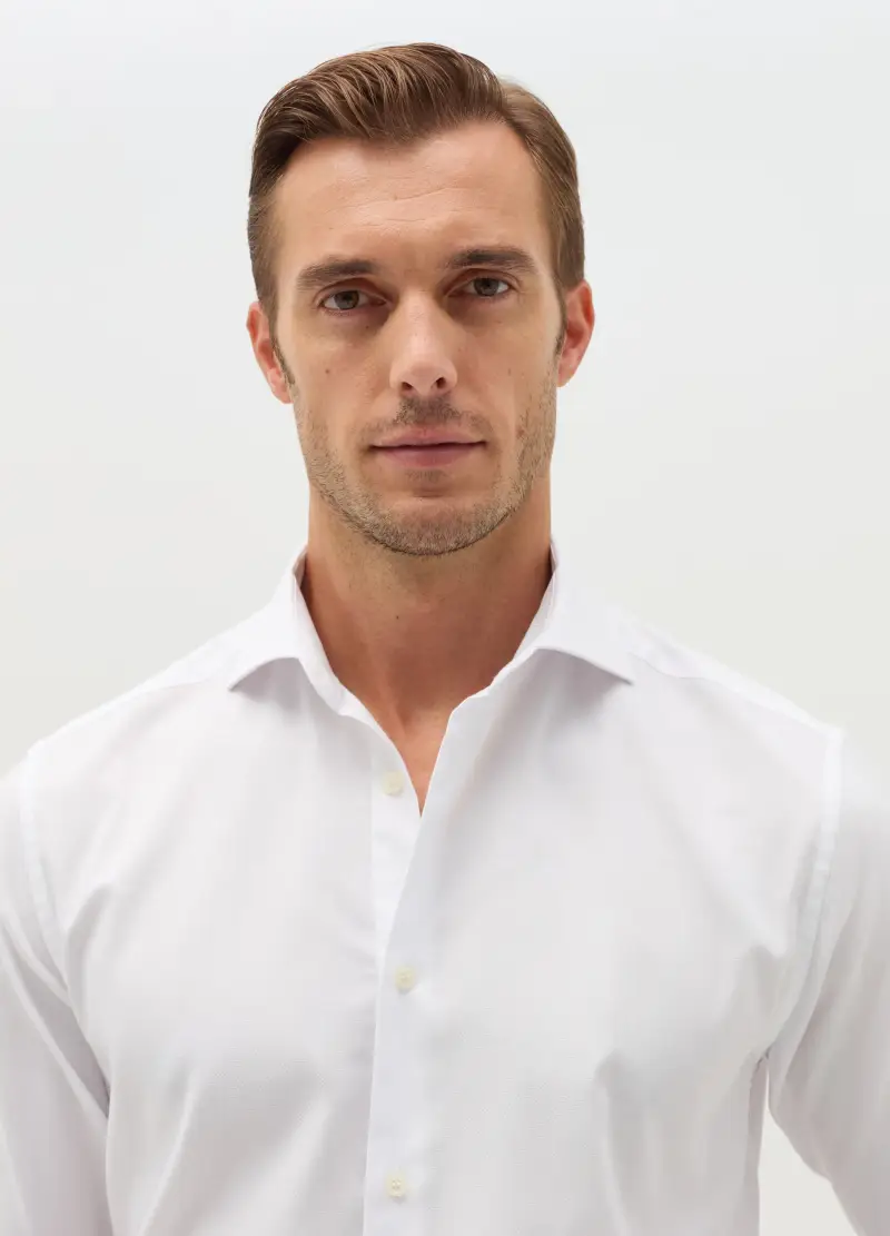 Camicia Regular Fit Easy Iron, Uomo, Bianco miniatura 3