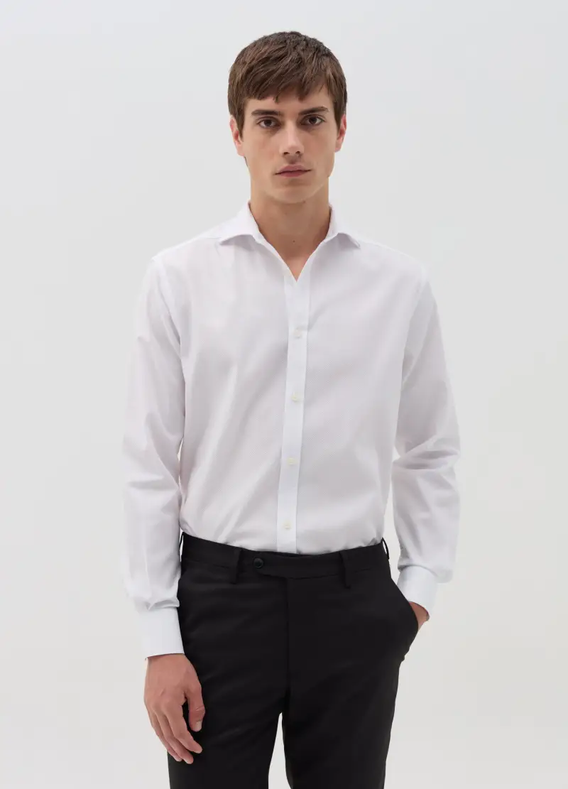 Camicia Regular Fit Easy Iron, Uomo, Bianco