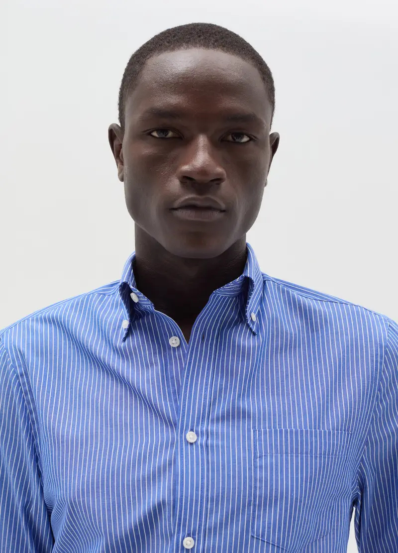 Camicia Regular Fit Fantasia A Righe, Uomo, Multicolor miniatura 2