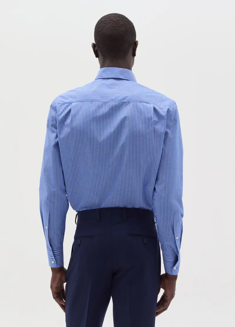 Camicia Regular Fit Fantasia A Righe, Uomo, Multicolor miniatura 3