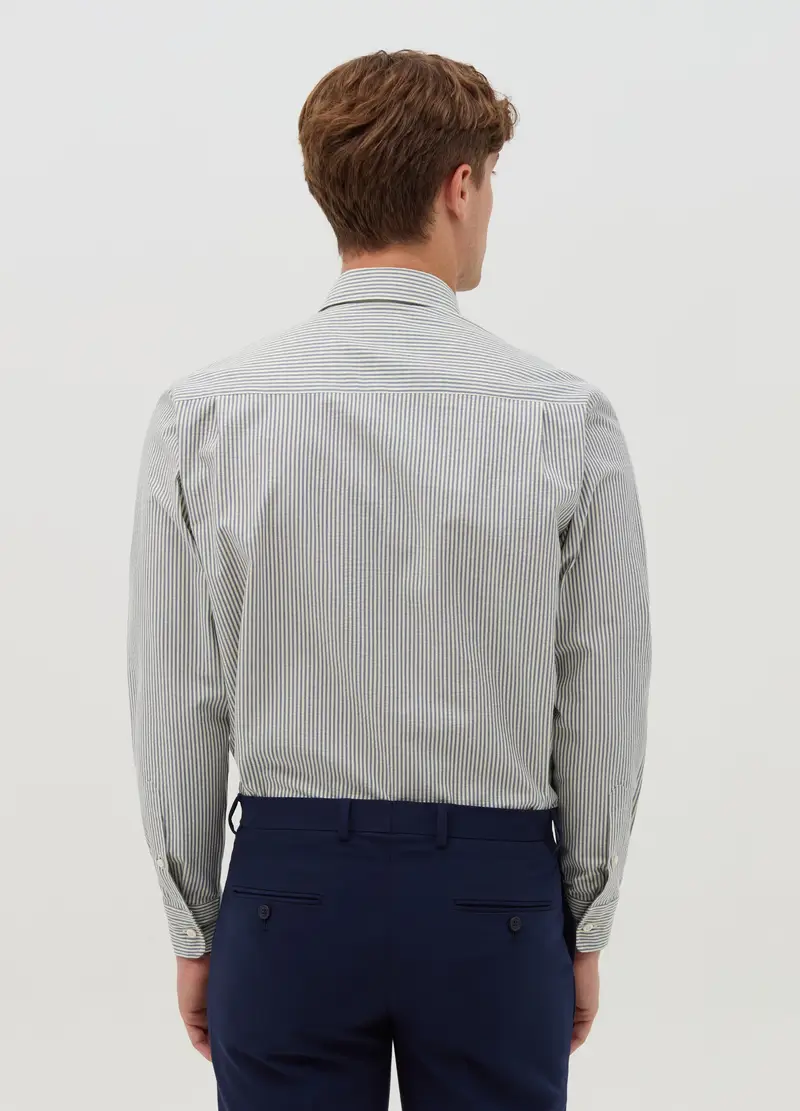 , Camicia Regular Fit In Cotone A Righe, Uomo, Multicolor miniatura 2