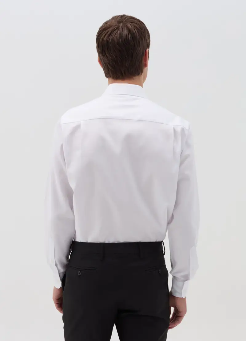 Camicia Regular Fit In Cotone Easy Iron, Uomo, Bianco miniatura 2