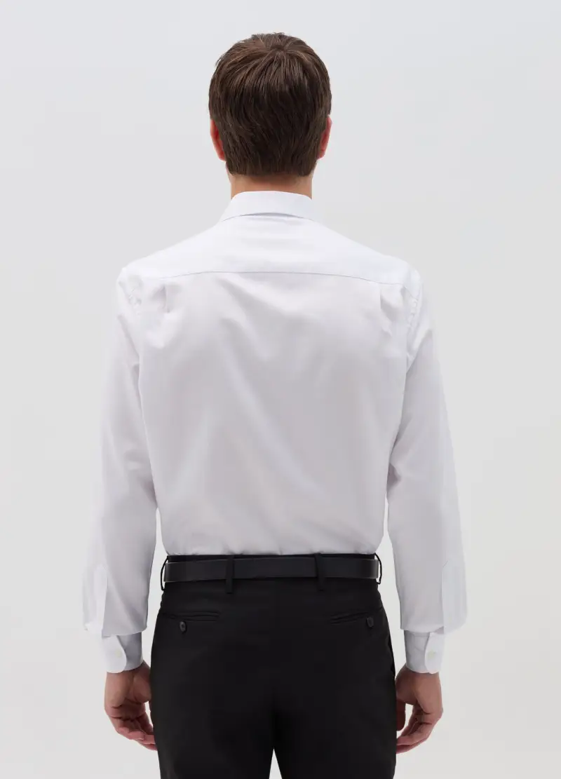 Camicia Regular Fit In Cotone Easy Iron, Uomo, Bianco miniatura 2