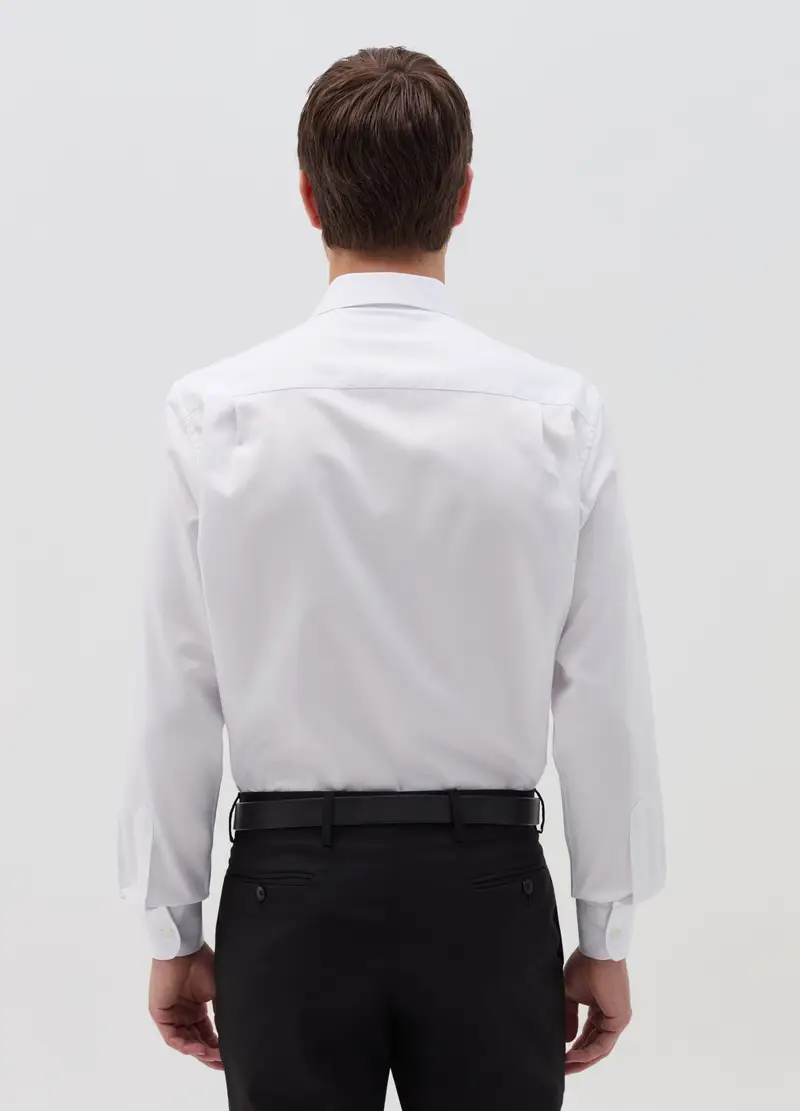 Camicia Regular Fit In Cotone Easy Iron, Uomo, Bianco miniatura 2