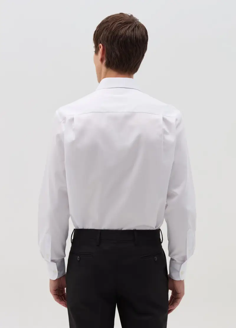 Camicia Regular Fit In Cotone Easy Iron, Uomo, Bianco miniatura 2