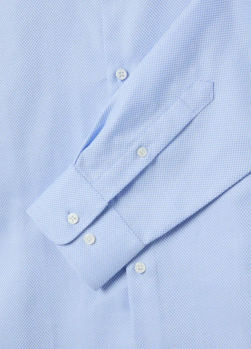 Camicia Slim Fit Azzurra Easy Iron, Uomo, Azzurro miniatura 2