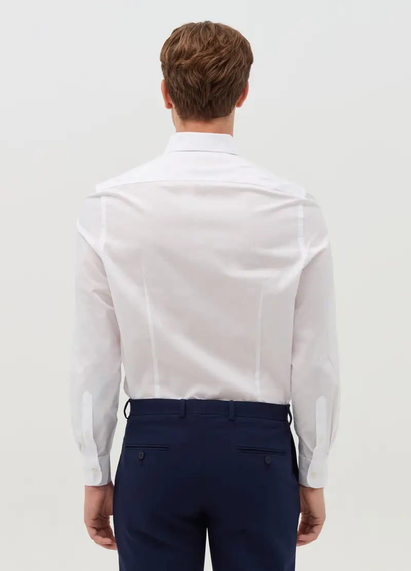 , Camicia Slim Fit Button-down, Uomo, Bianco miniatura 2