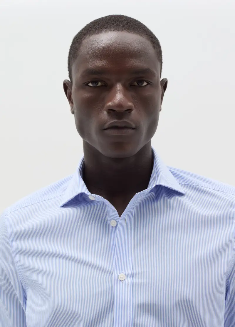 Camicia Slim Fit Con Fantasia A Righe, Uomo, Multicolor miniatura 2