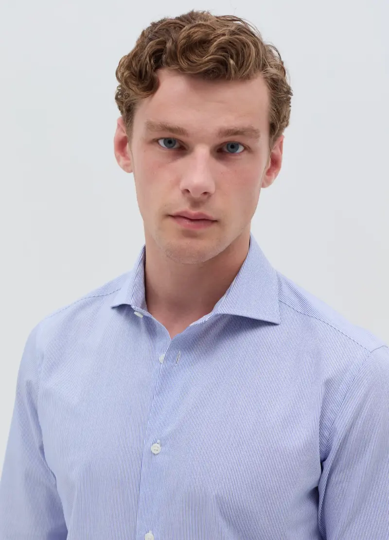 Camicia Slim Fit Easy Iron A Righe Sottili, Uomo, Multicolor miniatura 2