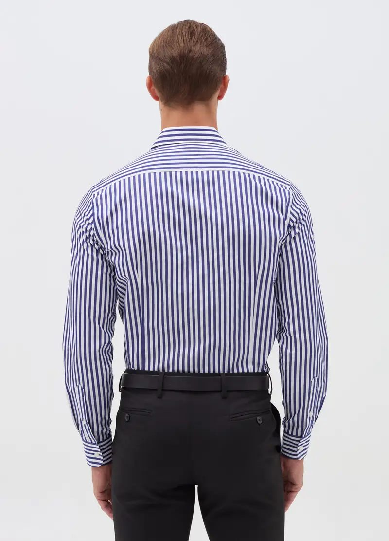 Camicia Slim Fit Easy Iron A Righe, Uomo, Multicolor miniatura 2