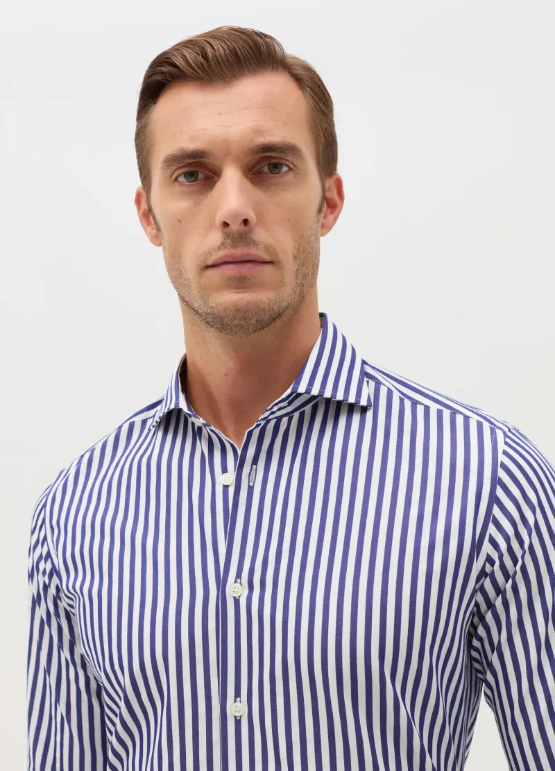 Camicia Slim Fit Easy Iron A Righe, Uomo, Multicolor miniatura 3