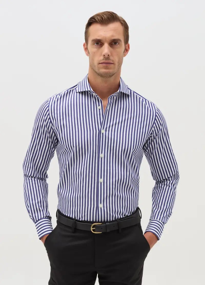 Camicia Slim Fit Easy Iron A Righe, Uomo, Multicolor