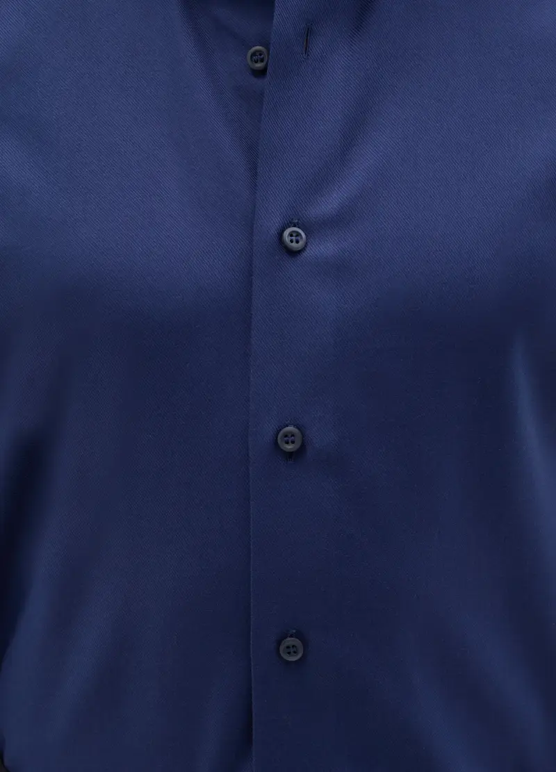 Camicia Slim Fit Easy Iron Tinta Unita, Uomo, Blu miniatura 2