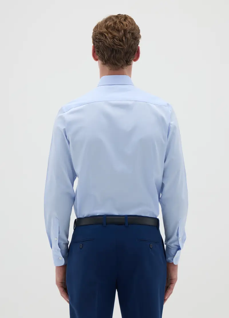 OVS, Camicia Slim Fit In Cotone, Uomo, Blu, Taglia: 38 miniatura 3