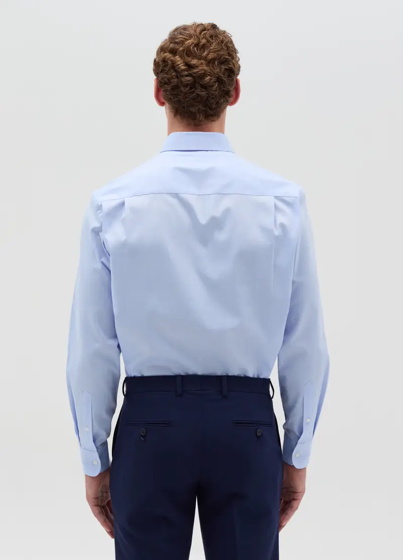 OVS, Camicia Uomo Manica Lunga In Cotone Azzurro, Azzurro, Taglia: 39 miniatura 2