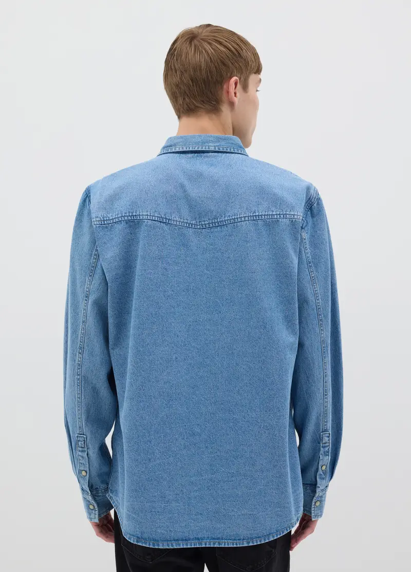 OVS, Camicia Western In Denim, Uomo, Denim, Taglia: XS miniatura 2