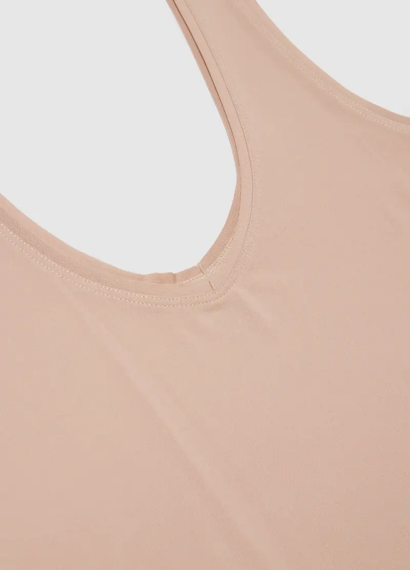 Canotta Beige Deep V Regular Fit, Donna, Beige miniatura 2