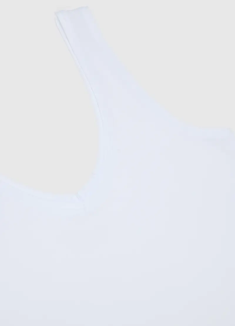 Canotta Bianca Deep V Regular Fit, Donna, Bianco miniatura 2