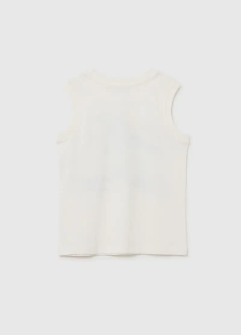 Canotta Da Bambino In Puro Cotone Bianca Regular Fit, Bianco miniatura 2