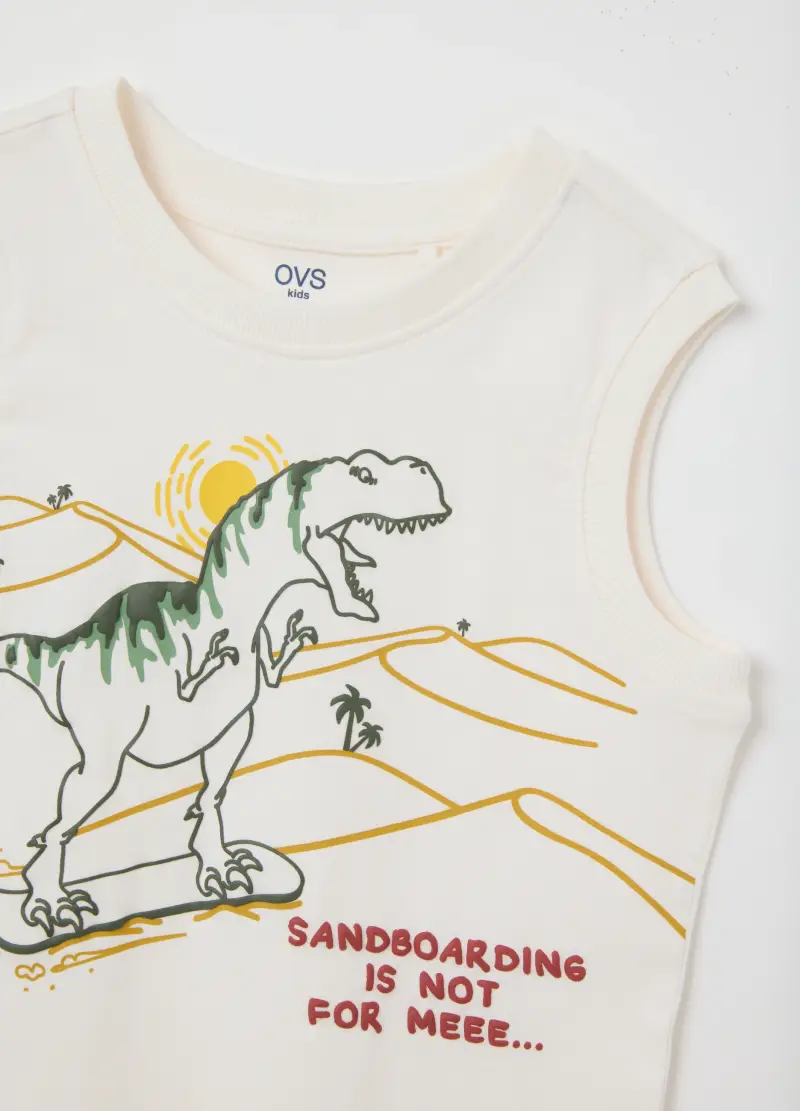 Canotta Da Bambino In Puro Cotone Bianca Regular Fit, Bianco miniatura 3