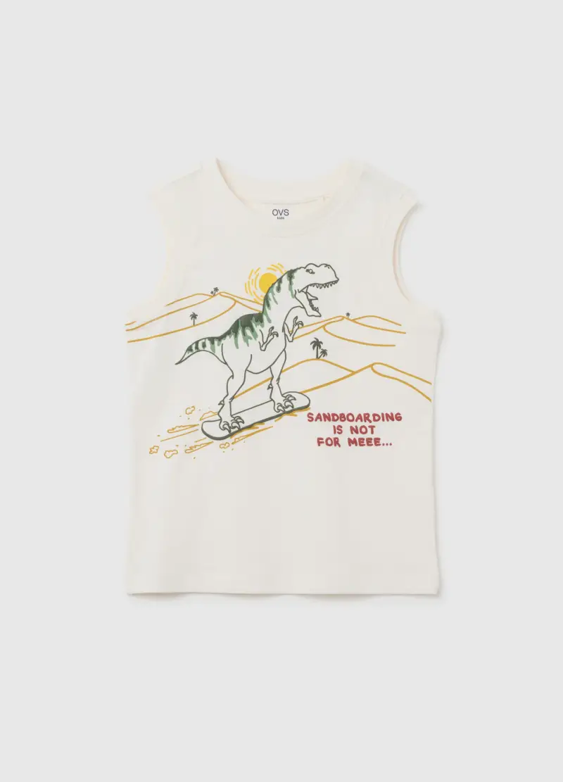 Canotta Da Bambino In Puro Cotone Bianca Regular Fit, Bianco