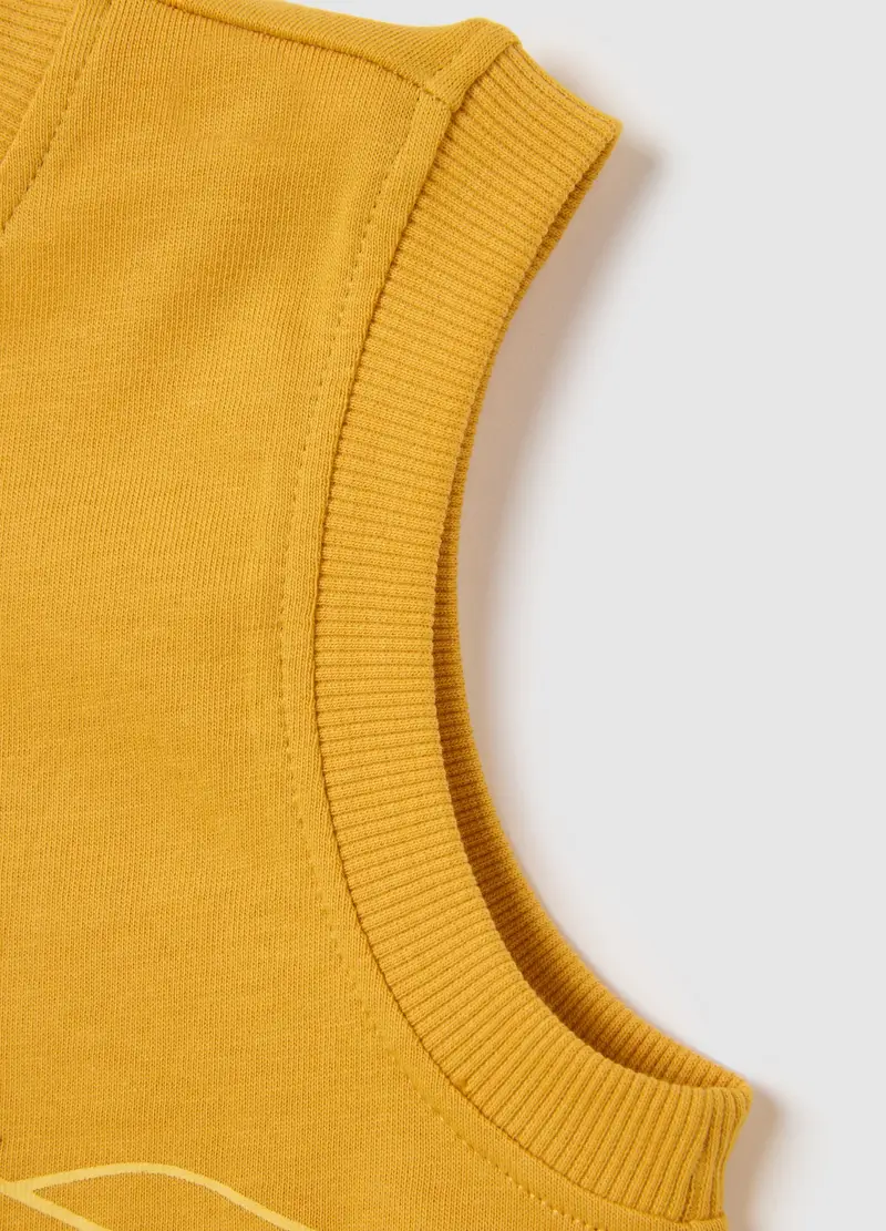 OVS, Canotta Da Bambino In Puro Cotone Gialla Regular Fit Con Stampa, Giallo, Taglia: 6-7 miniatura 2