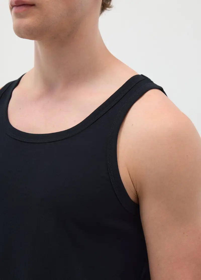 OVS, Canotta Da Uomo In Puro Cotone Nero, Nero, Taglia: S miniatura 3