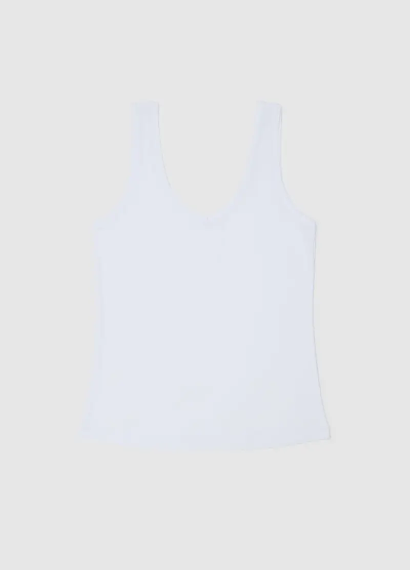 OVS , Canotta In Misto Bianco Regular Fit, Donna, Bianco, Taglia: S