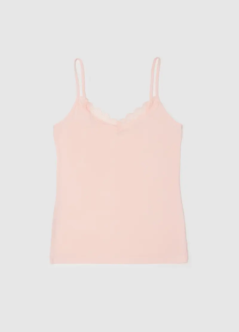 OVS , Canotta In Misto Viscosa Rosa Regular Fit, Donna, Rosa, Taglia: S