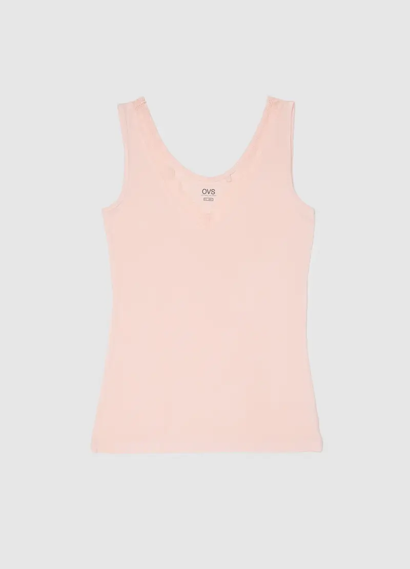 OVS , Canotta In Misto Viscosa Rosa Regular Fit, Donna, Rosa, Taglia: S