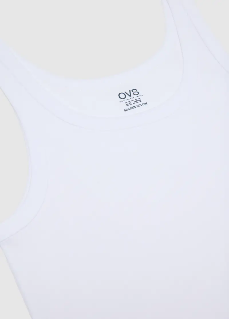 Canotta In Puro Cotone Bianca Regular Fit, Uomo, Bianco miniatura 2