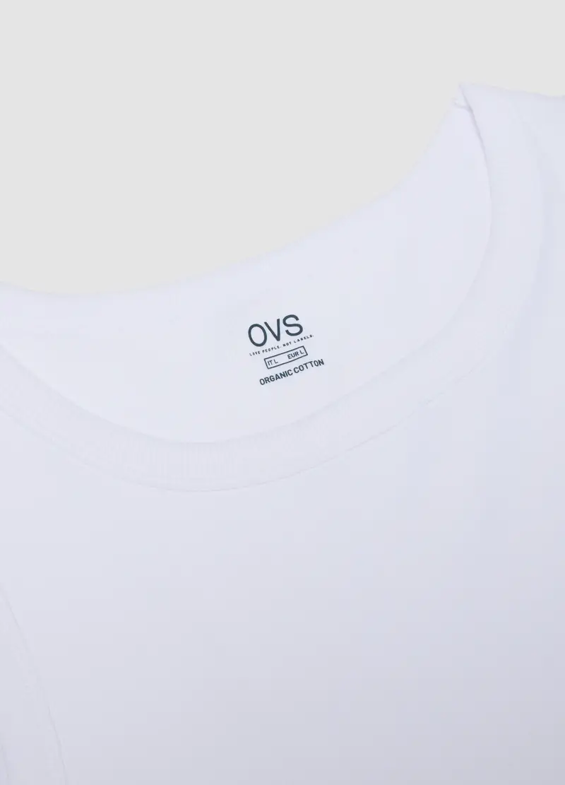 Canotta In Puro Cotone Bianca Regular Fit, Uomo, Bianco miniatura 2