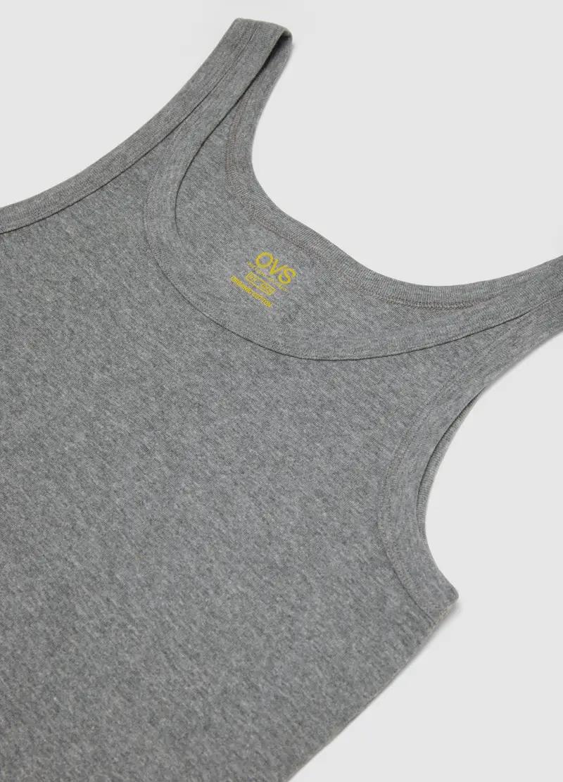 Canotta In Puro Cotone Grigia Regular Fit, Uomo, Grigio miniatura 2