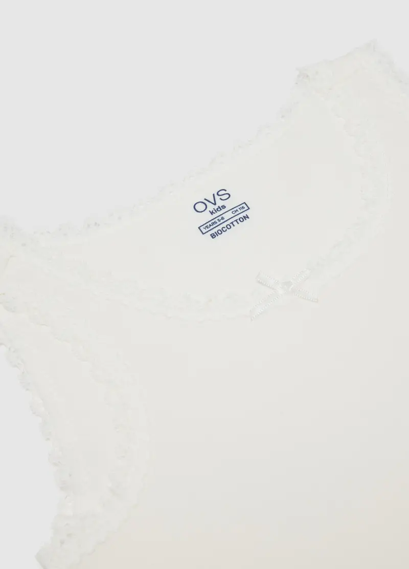 OVS, Canottiera Bianca In Cotone Organico, Bambina, Bianco, Taglia: 3-4 miniatura 2