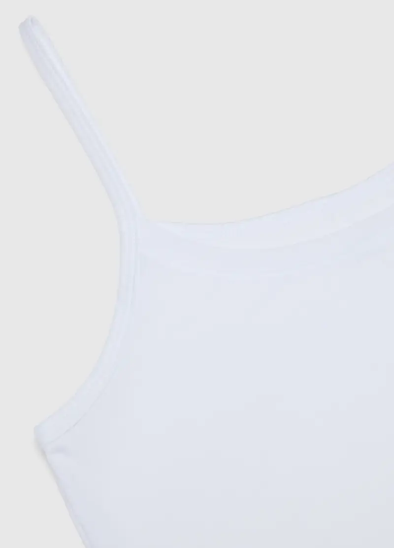 Canottiera Bianca Regular Fit, Donna, Bianco miniatura 2