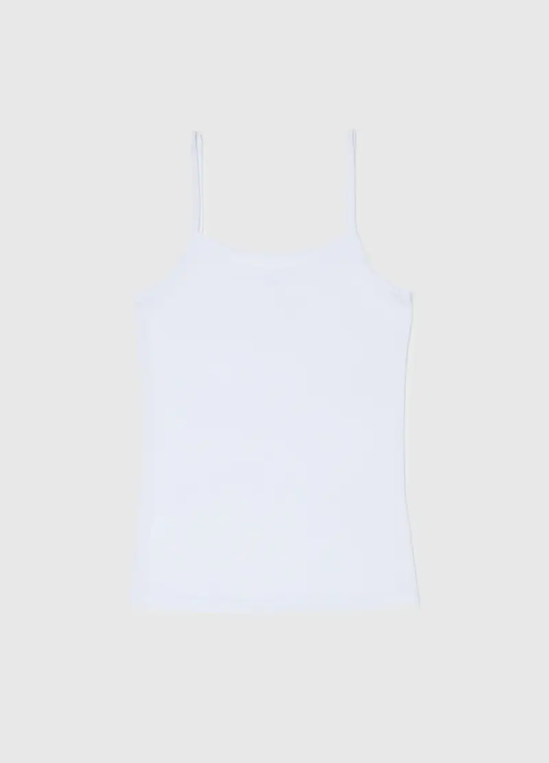 Canottiera Bianca Regular Fit, Donna, Bianco