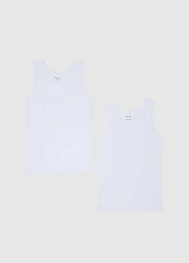 OVS, Canottiera Da Bambino In Puro Cotone Bianca Regular Fit, Bianco, Taglia: 3-4