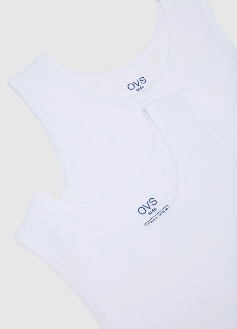 OVS, Canottiera Da Bambino In Puro Cotone Bianca Regular Fit, Bianco, Taglia: 3-4 miniatura 3