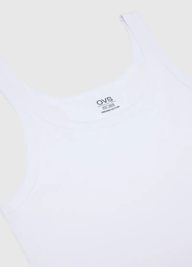 Canottiera In Puro Cotone Bianca Regular Fit, Uomo, Bianco miniatura 2