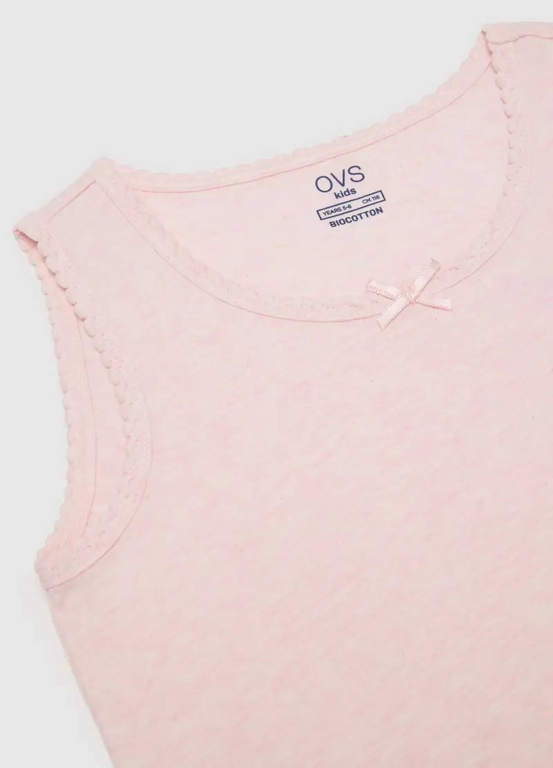 OVS, Canottiera Rosa In Puro Cotone, Bambina, Bianco, Taglia: 3-4 miniatura 2