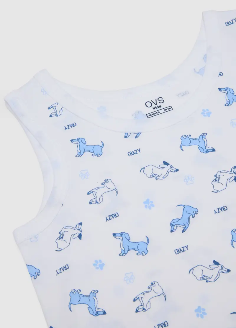 OVS, Canottiere Blu E Bianco In Cotone, Bambino, Bianco, Taglia: 3-4 miniatura 3